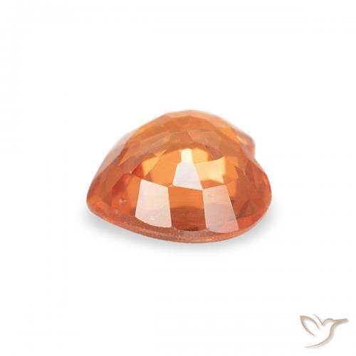 Zafiro Naranja fuego natural de 0.45 ct, Corazón, VVS-VS