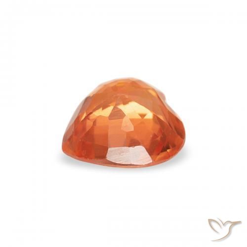 Zafiro Naranja rojizo natural de 0.40 ct, Corazón, VVS-VS