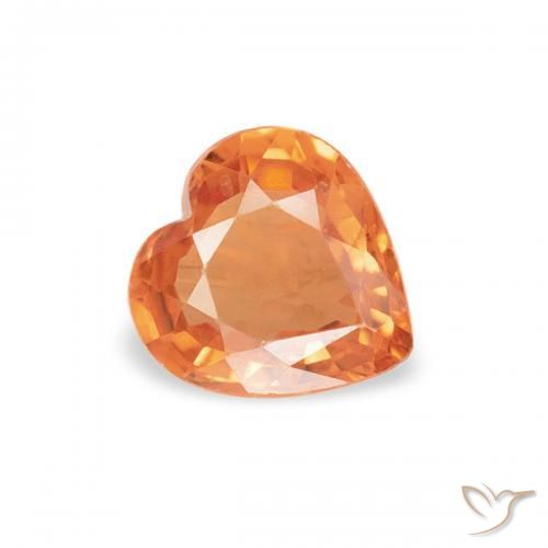 0.38ct Natural Naranja medio Zafiro, Corazón, VVS-VS