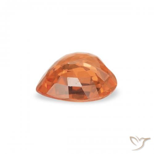 Zafiro Naranja medio natural de 0.38 ct, Corazón, VVS-VS