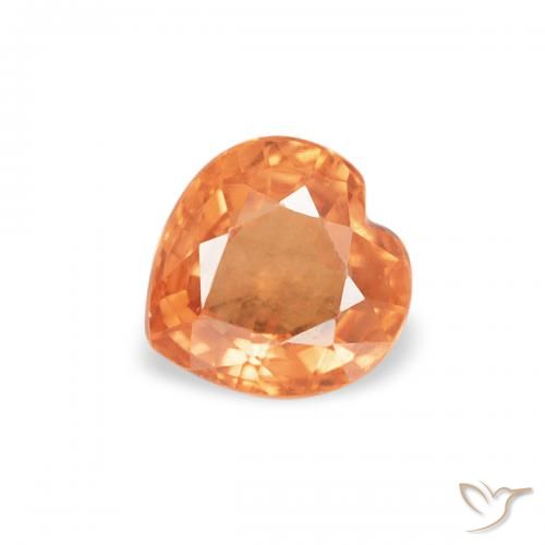 0.43ct Natural Naranja claro Zafiro, Corazón, VS