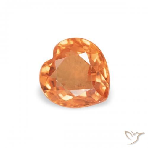 Zafiro Naranja claro natural de 0.43 ct, Corazón, VS