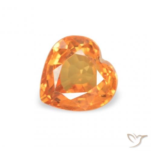 0.42ct Natural Naranja claro Zafiro, Corazón, VS