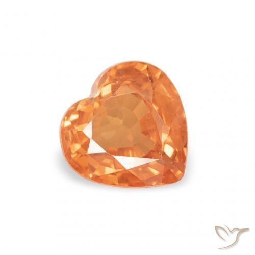 Zafiro Naranja claro natural de 0.42 ct, Corazón, VS