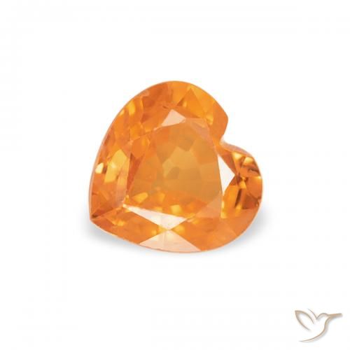 0.44ct Natural Naranja claro Zafiro, Corazón, VVS-VS