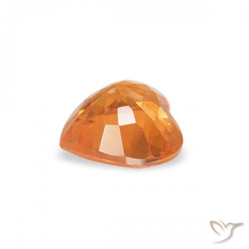 Zafiro Naranja claro natural de 0.44 ct, Corazón, VVS-VS