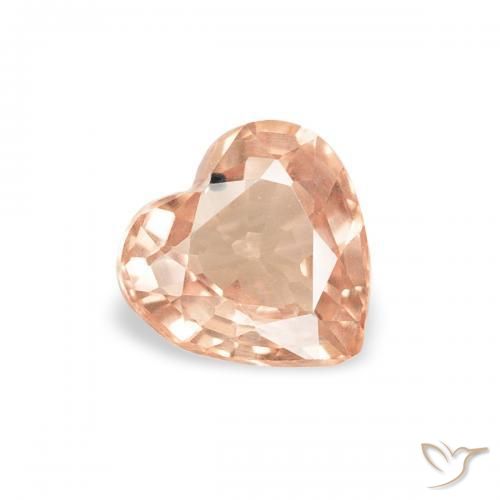 Zafiro Naranja tigre claro natural de 0.42 ct, Corazón, VVS-VS
