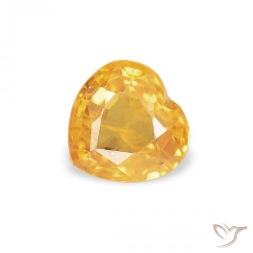 0.44ct Natural Naranja dorado Zafiro, Corazón, VVS-VS