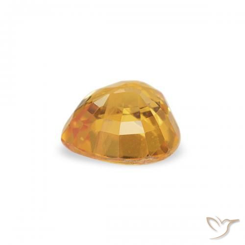 Zafiro Naranja dorado natural de 0.44 ct, Corazón, VVS-VS