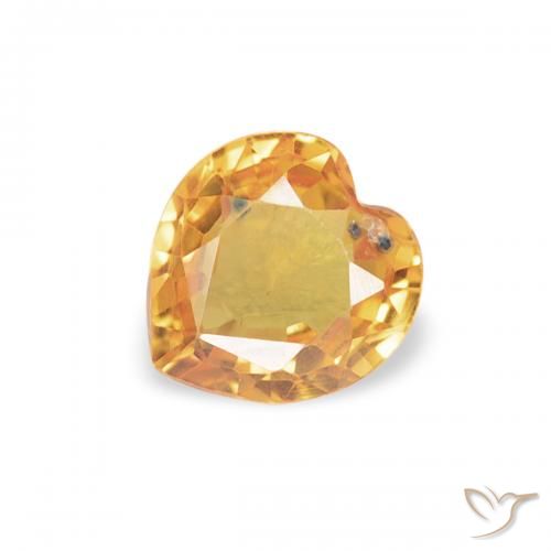 0.43ct Natural Dorado naranja Zafiro, Corazón, VVS-VS