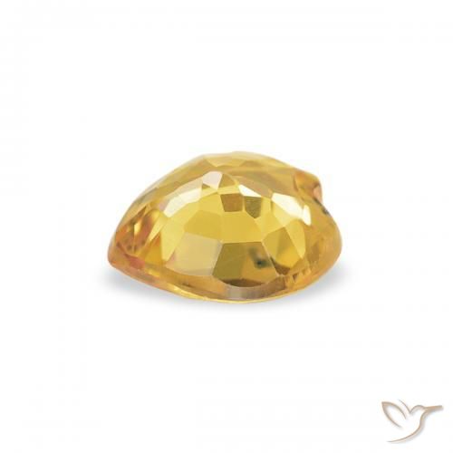 Zafiro Dorado naranja natural de 0.43 ct, Corazón, VVS-VS