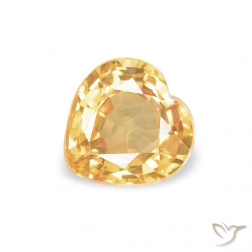 0.44ct Natural Dorado-naranja claro Zafiro, Corazón, VVS-VS