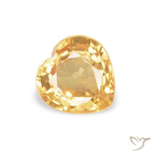 Zafiro Dorado-naranja claro natural de 0.44 ct, Corazón, VVS-VS
