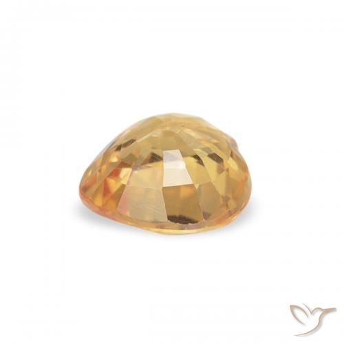 Zafiro Dorado-naranja claro natural de 0.44 ct, Corazón, VVS-VS