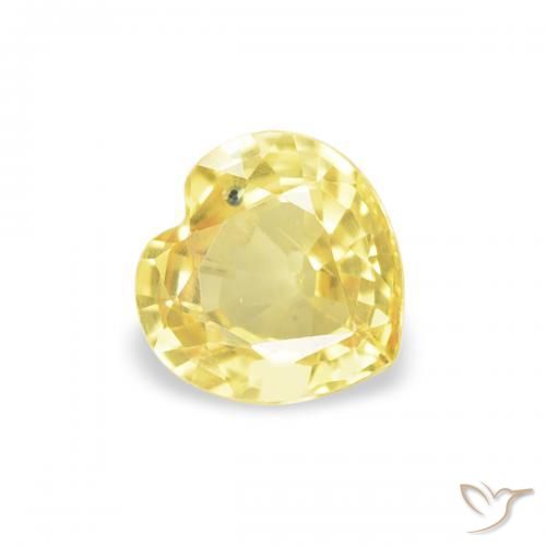 Zafiro Amarillo claro natural de 0.41 ct, Corazón, VVS-VS