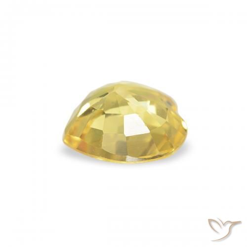 Zafiro Amarillo claro natural de 0.41 ct, Corazón, VVS-VS