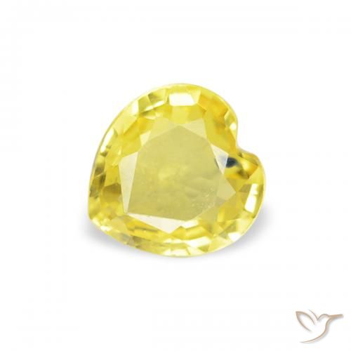 0.39ct Natural Amarillo medio Zafiro, Corazón, VVS-VS