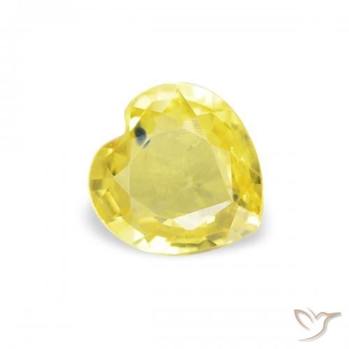 Zafiro Amarillo medio natural de 0.39 ct, Corazón, VVS-VS