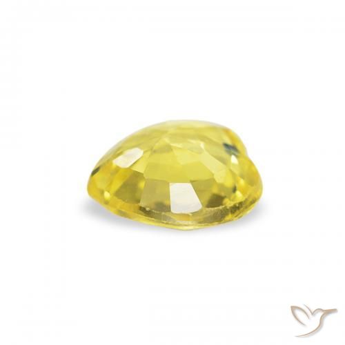 Zafiro Amarillo medio natural de 0.39 ct, Corazón, VVS-VS