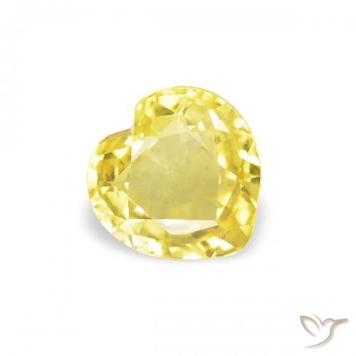 Zafiro Amarillo claro natural de 0.40 ct, Corazón, VVS-VS