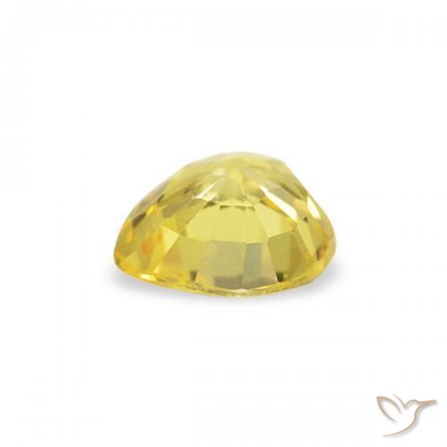 Zafiro Amarillo claro natural de 0.40 ct, Corazón, VVS-VS