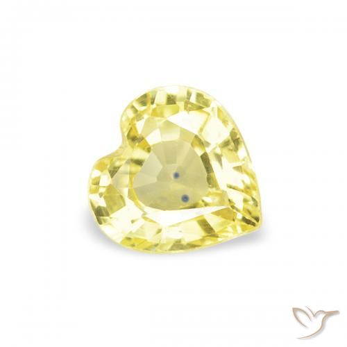 Zafiro Amarillo claro natural de 0.41 ct, Corazón, VVS-VS