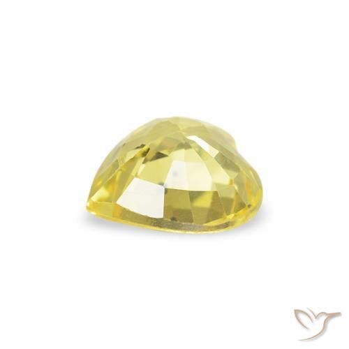 Zafiro Amarillo claro natural de 0.41 ct, Corazón, VVS-VS