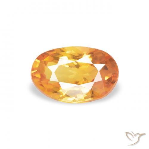 0.60ct Dorado naranja intenso Zafiro, Ovalada, VS