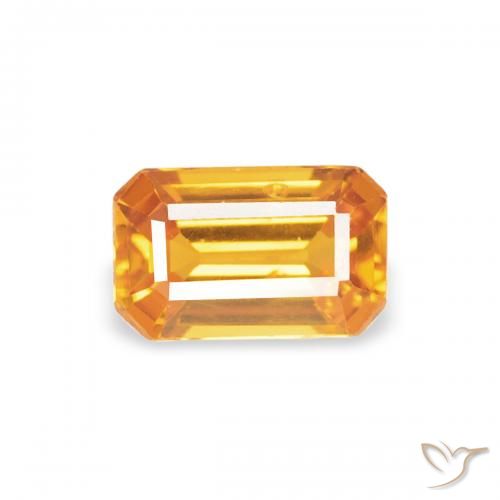 0.41ct Natural Dorado naranja Zafiro, corte esmeralda, VS