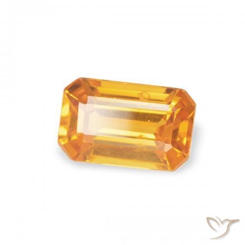 Zafiro Dorado naranja natural de 0.41 ct, Corte Octágono / Esmeralda, VS