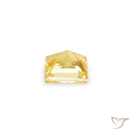 Zafiro Amarillo medio natural de 0.18 ct, Cuadrado, VS