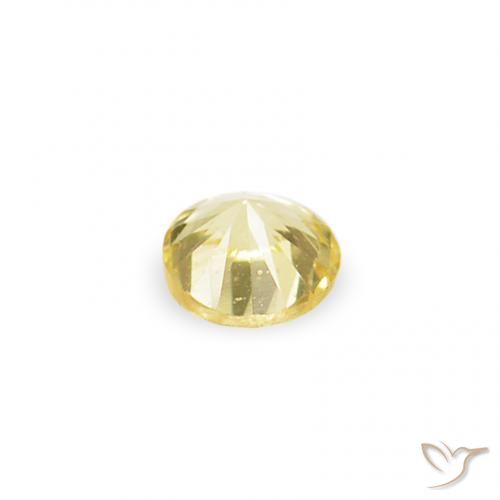 Gemas de Zafiro Amarillo claro natural de 1.88 ct, Redondo, VVS-VS
