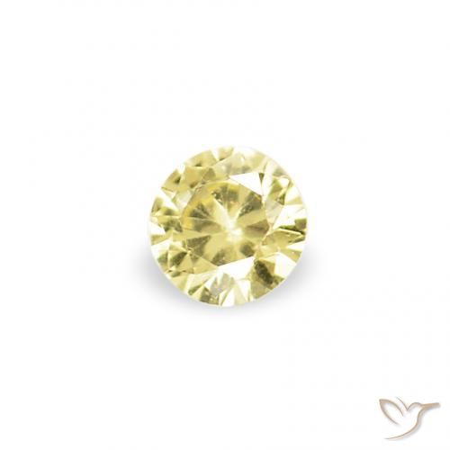 Gemas de Zafiro Amarillo claro natural de 1.54 ct, Redondo, VVS-VS