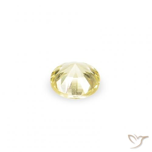 Gemas de Zafiro Amarillo claro natural de 1.52 ct, Redondo, VVS-VS