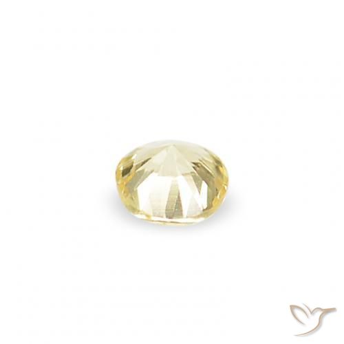 Gemas de Zafiro Amarillo claro natural de 1.54 ct, Redondo, VVS-VS