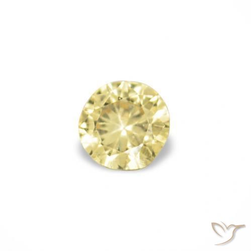 Gemas de Zafiro Amarillo-dorado claro natural de 1.54 ct, Redondo, VVS-VS