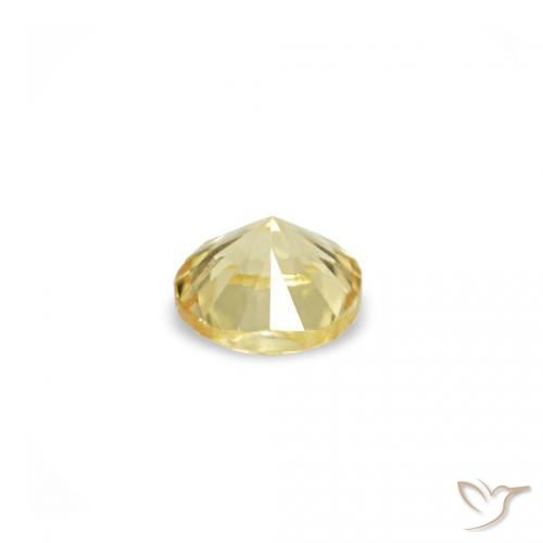 Gemas de Zafiro Amarillo-dorado claro natural de 1.54 ct, Redondo, VVS-VS