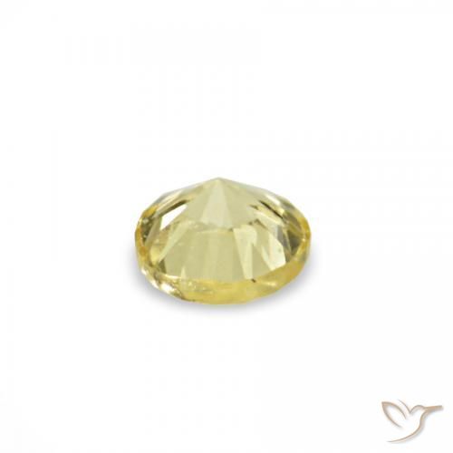 Gemas de Zafiro Amarillo claro natural de 1.52 ct, Redondo, VVS-VS