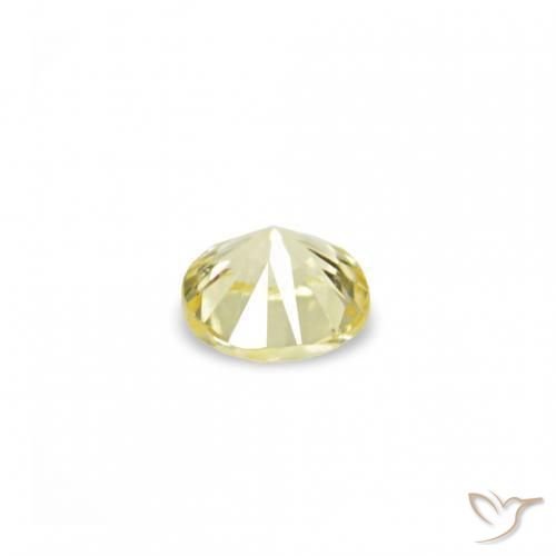 Gemas de Zafiro Amarillo claro natural de 1.53 ct, Redondo, VVS-VS