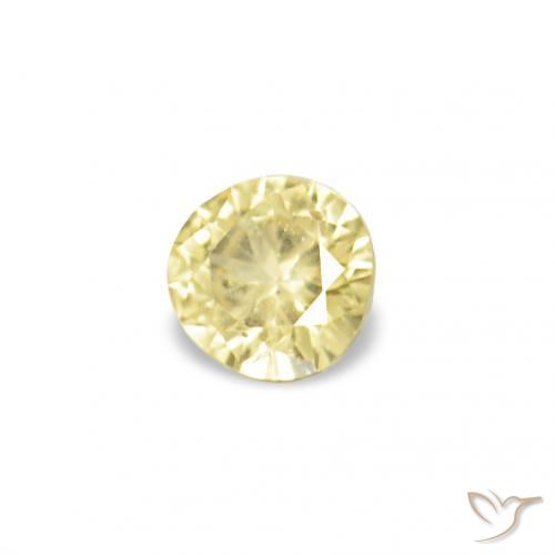 Gemas de Zafiro Amarillo claro natural de 1.52 ct, Redondo, VS