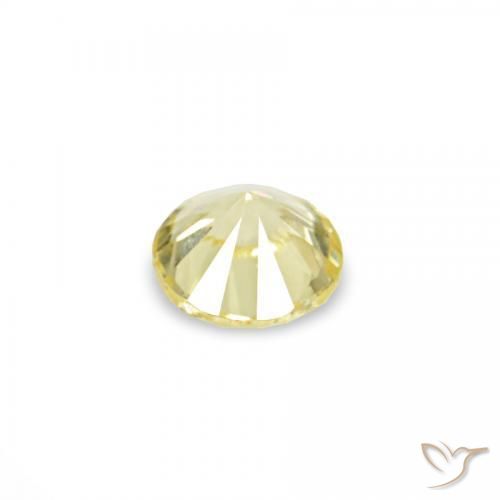 Gemas de Zafiro Amarillo claro natural de 1.54 ct, Redondo, VVS-VS