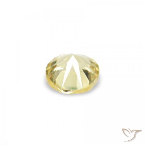 Gemas de Zafiro Medium Light-Yellow natural de 1.54 ct, Redondo, VVS-VS
