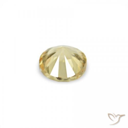 Gemas de Zafiro Amarillo claro natural de 1.54 ct, Redondo, VVS-VS