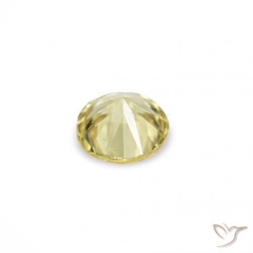 Gemas de Zafiro Amarillo claro natural de 1.53 ct, Redondo, VVS-VS