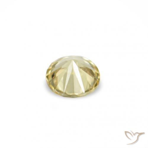 Gemas de Zafiro Amarillo claro natural de 1.52 ct, Redondo, VVS-VS