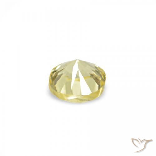 Gemas de Zafiro Amarillo claro natural de 1.55 ct, Redondo, VVS-VS