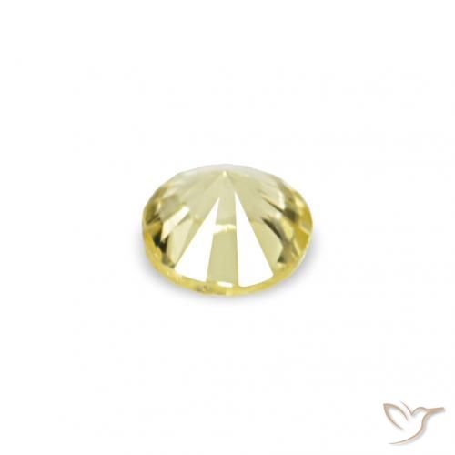 Gemas de Zafiro Medium Light-Yellow natural de 1.53 ct, Redondo, VVS-VS