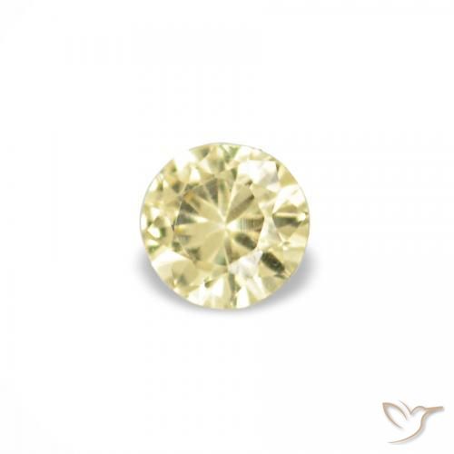 Gemas de Zafiro Amarillo laguna claro natural de 1.53 ct, Redondo, VVS-VS
