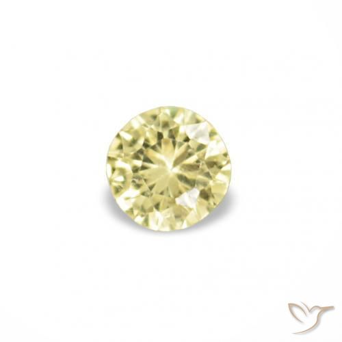 Gemas de Zafiro Medium Light-Yellow natural de 1.53 ct, Redondo, VVS-VS