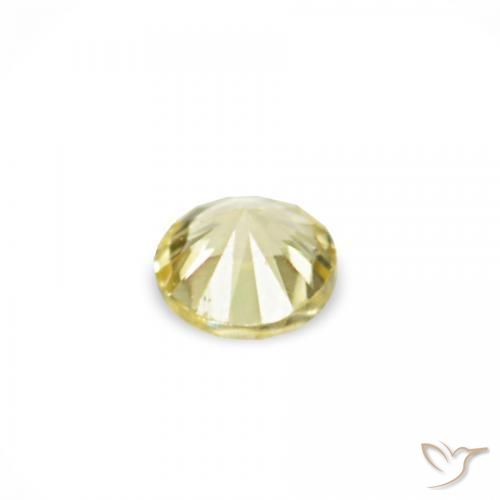Gemas de Zafiro Medium Light-Yellow natural de 1.53 ct, Redondo, VVS-VS
